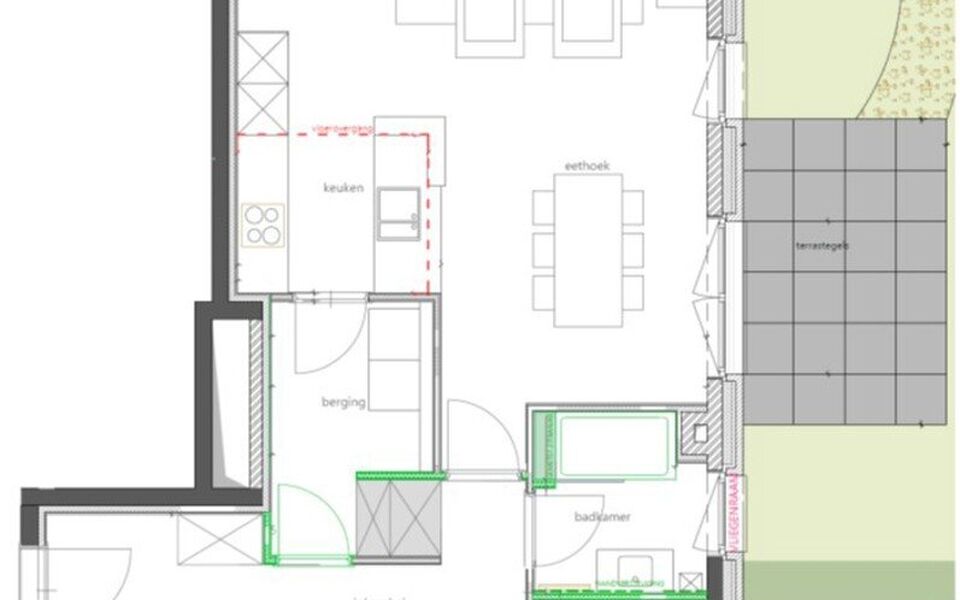 Gelijkvloerse verd. + tuin te huur in Leuven